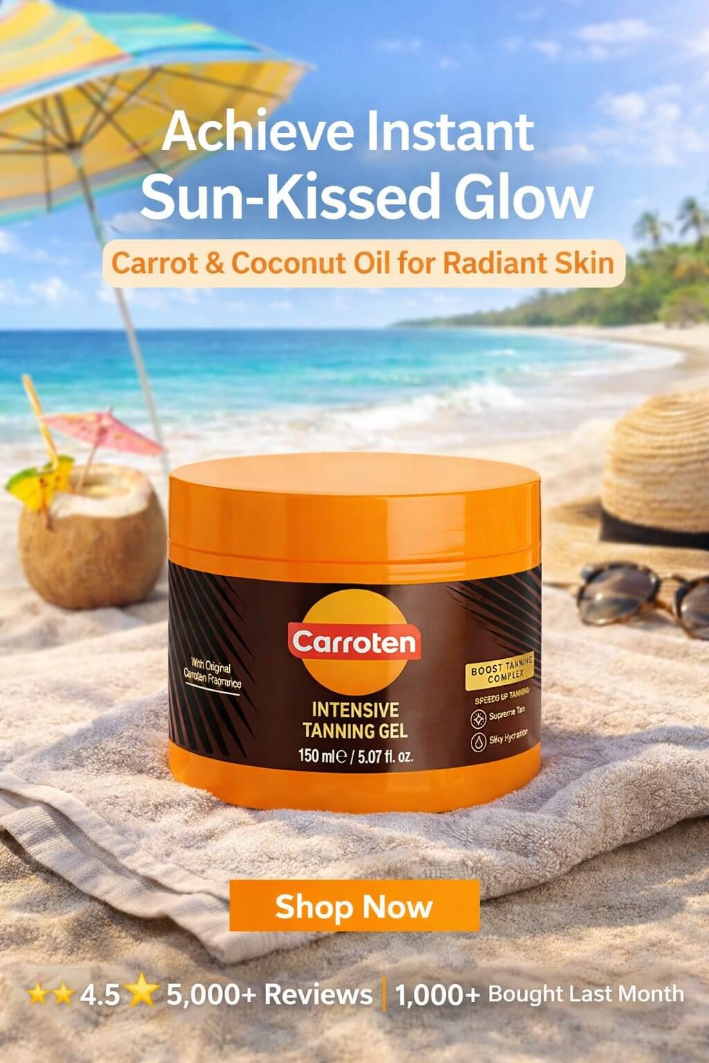 Carroten Tan Express Intensive Tanning Gel — Amazon 2026