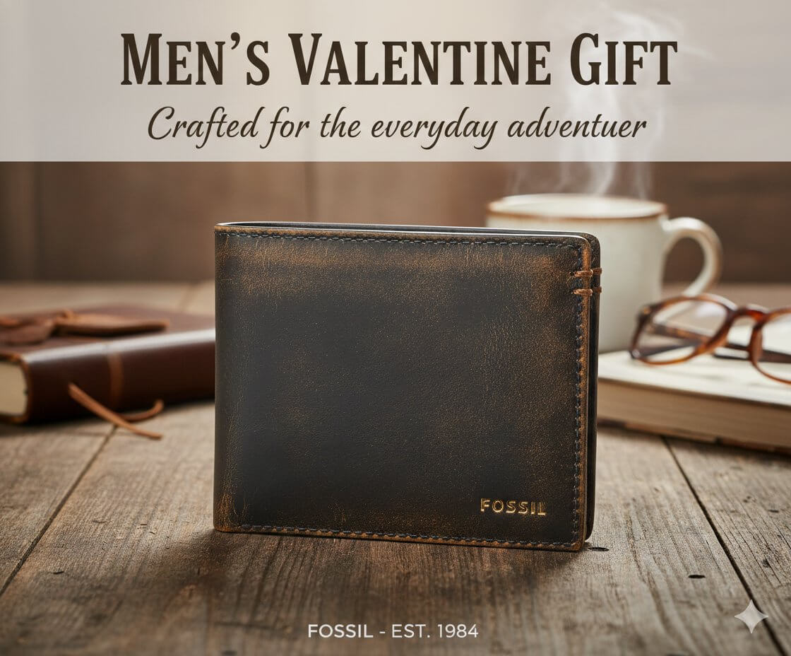 Fossil Men Bifold Leather Wallet Gift — Amazon 2026