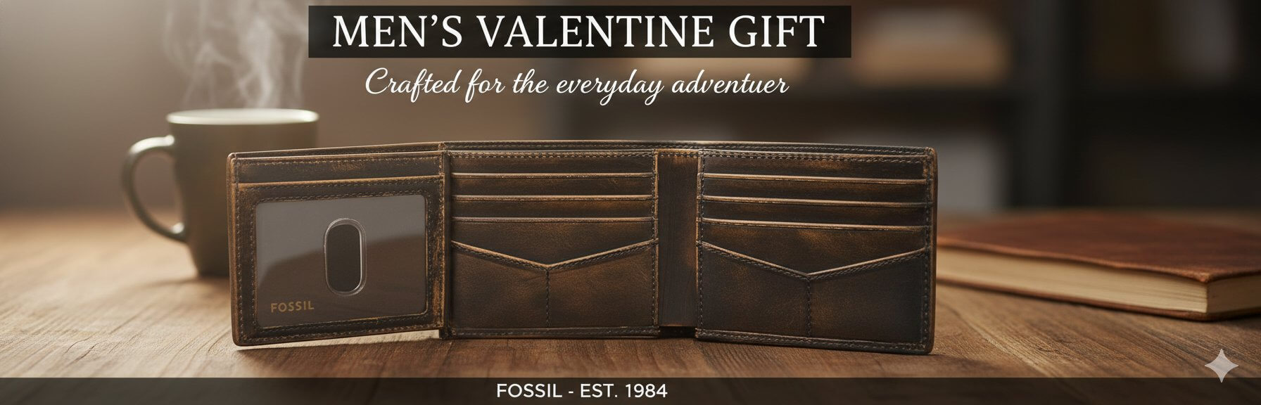 Fossil Men Bifold Leather Wallet — Amazon 2026