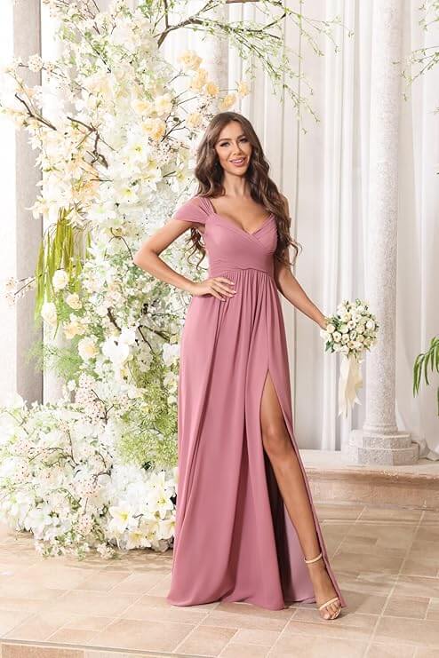 Toreque Chiffon Off Shoulder Bridesmaid Dress — Amazon 2026